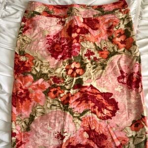 Floral skirt in pink, red, green from Talbots